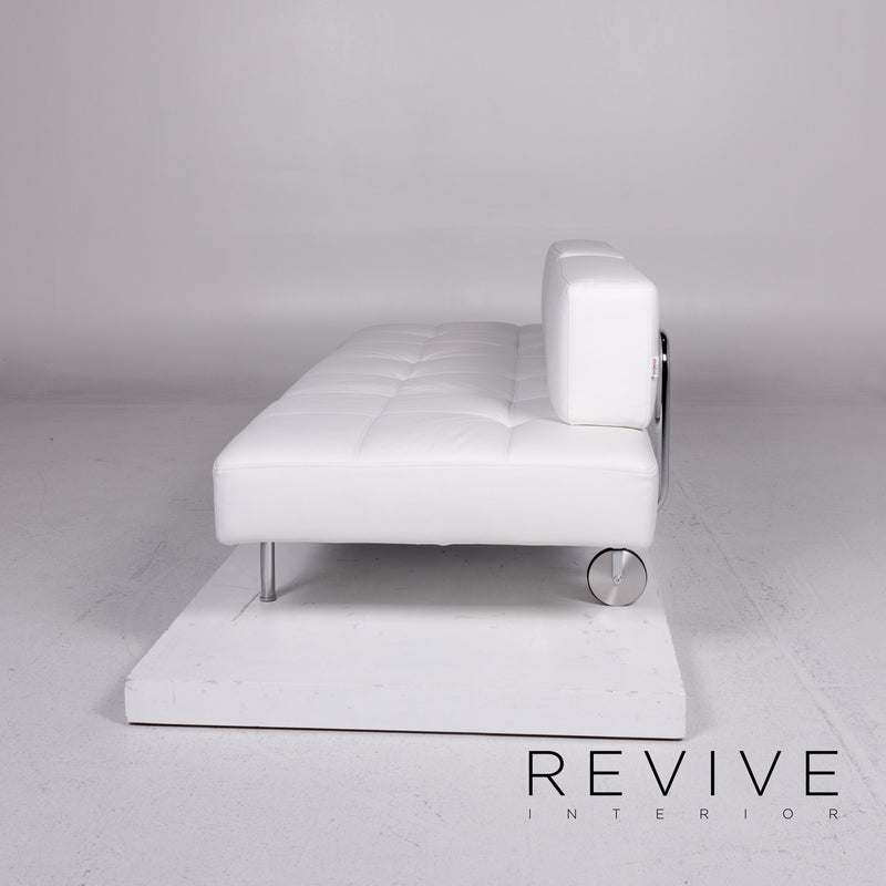 Brühl & Sippold Jerry Leder Sofa Weiß Dreisitzer Funktion Relaxfunktion Couch 