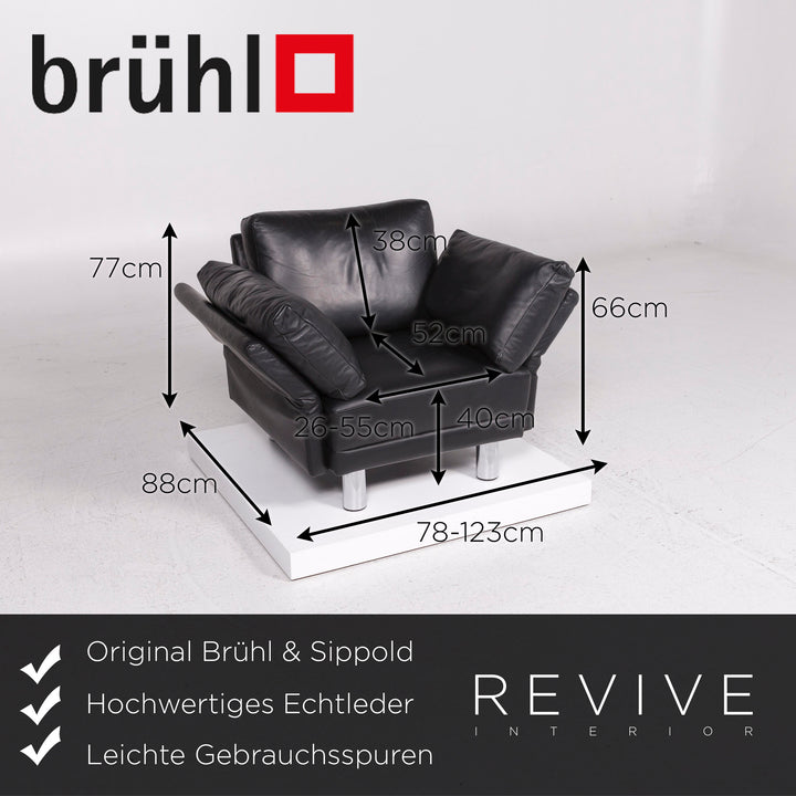 Brühl &amp; Sippold Leather Armchair Black Function #11948