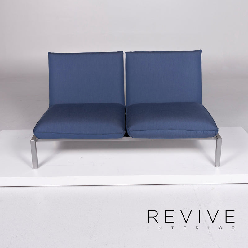 Brühl & Sippold Roro Designer Stoff Sofa Blau Zweisitzer inkl. Funktion 