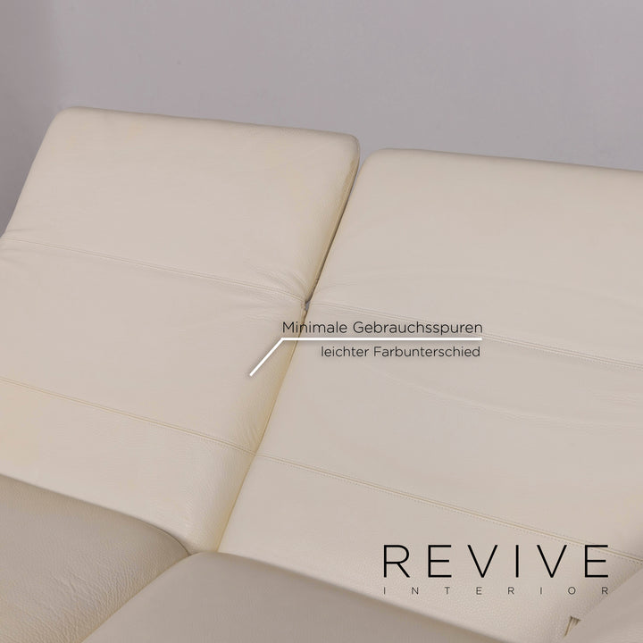 Brühl & Sippold Roro Leder Ecksofa Creme Sofa Funktion Relaxfunktion Schlaffunktion Couch #11186