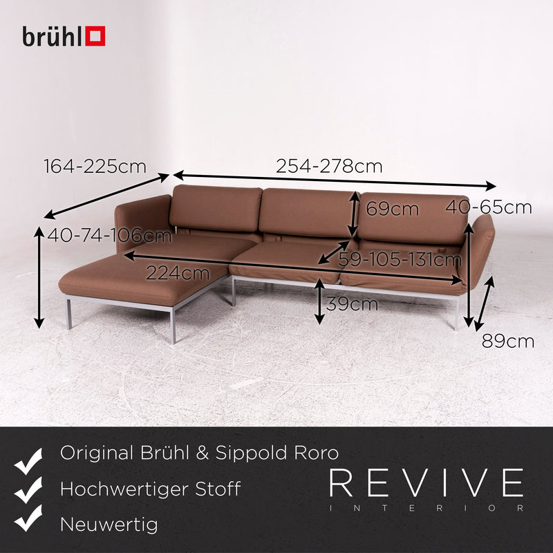 Brühl & Sippold Roro Stoff Ecksofa Braun Sofa Relaxfunktion Schlaffunktion Couch 