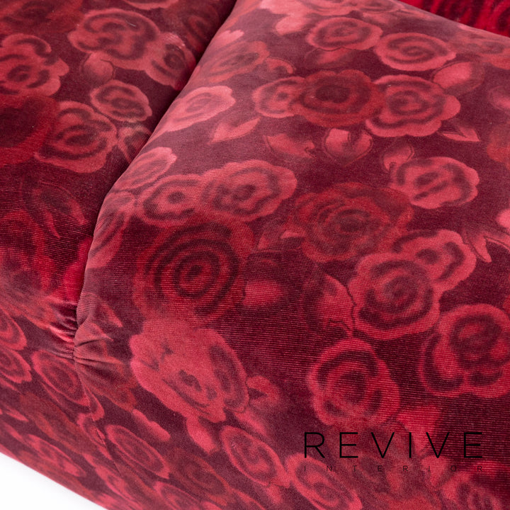 Bretz Cloud 7 Fabric Corner Sofa Red Pattern Sofa Couch #8543