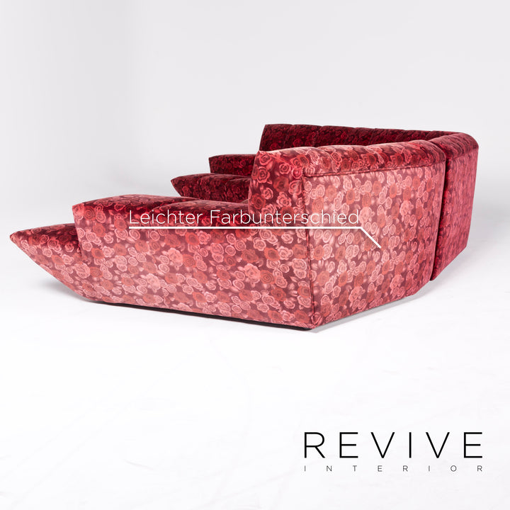 Bretz Cloud 7 Fabric Corner Sofa Red Pattern Sofa Couch #8543