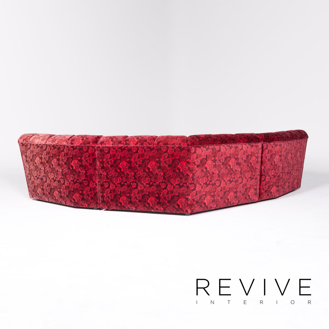 Bretz Cloud 7 Fabric Corner Sofa Red Pattern Sofa Couch #8543