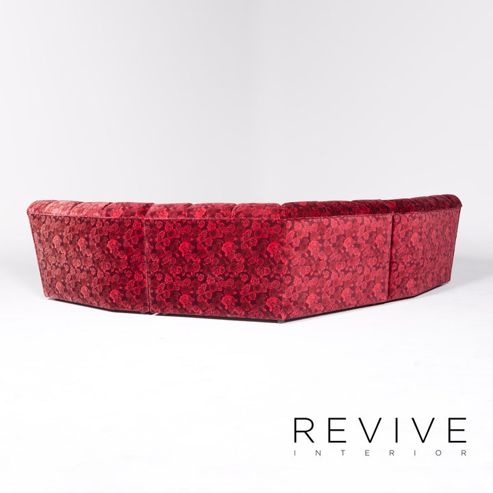 Bretz Cloud 7 Fabric Corner Sofa Red Pattern Sofa Couch #8543
