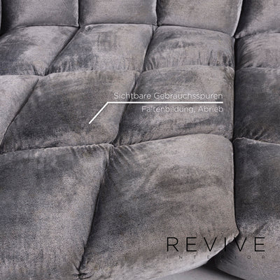 Bretz Cloud 7 Samt Stoff Velours Ecksofa Silber Sofa Couch Bretz Brothers #10822