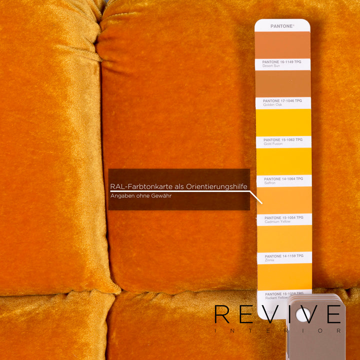 Bretz Hangout Velvet Fabric Pouf Yellow #11554