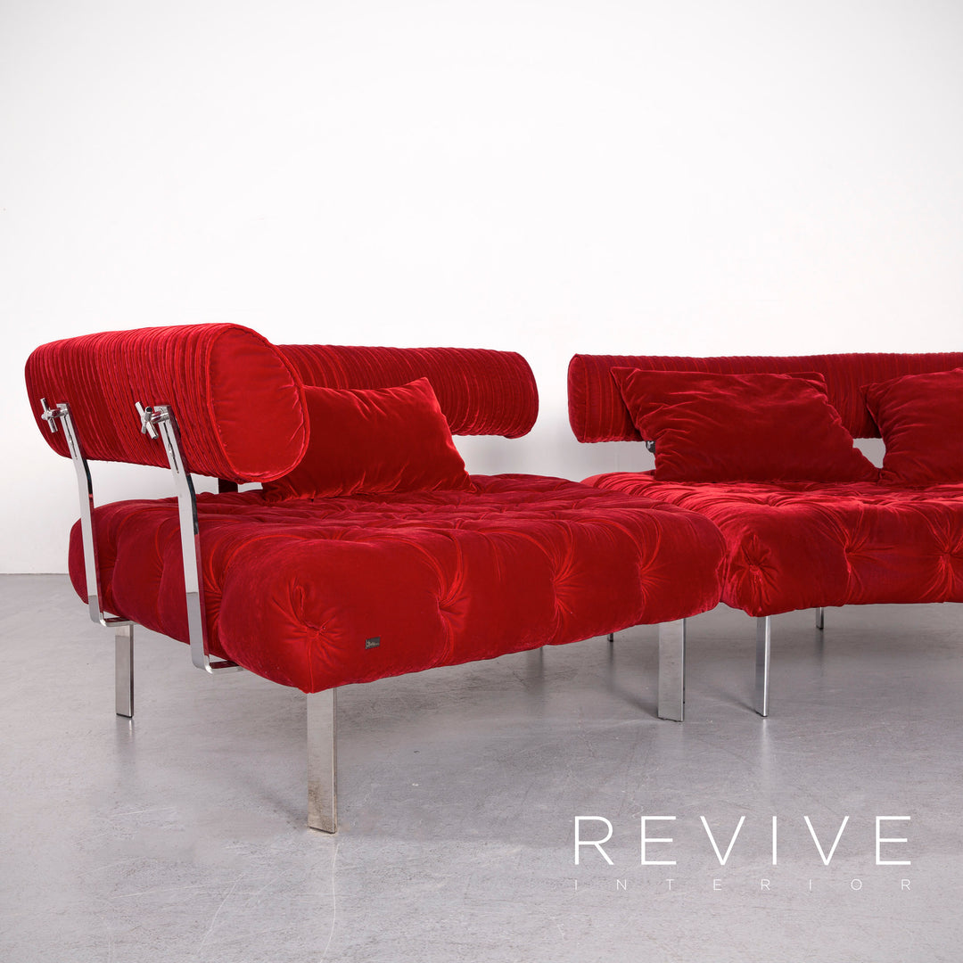 Bretz Highland Designer Stoff Sofa Rot Ecksofa Couch #6651