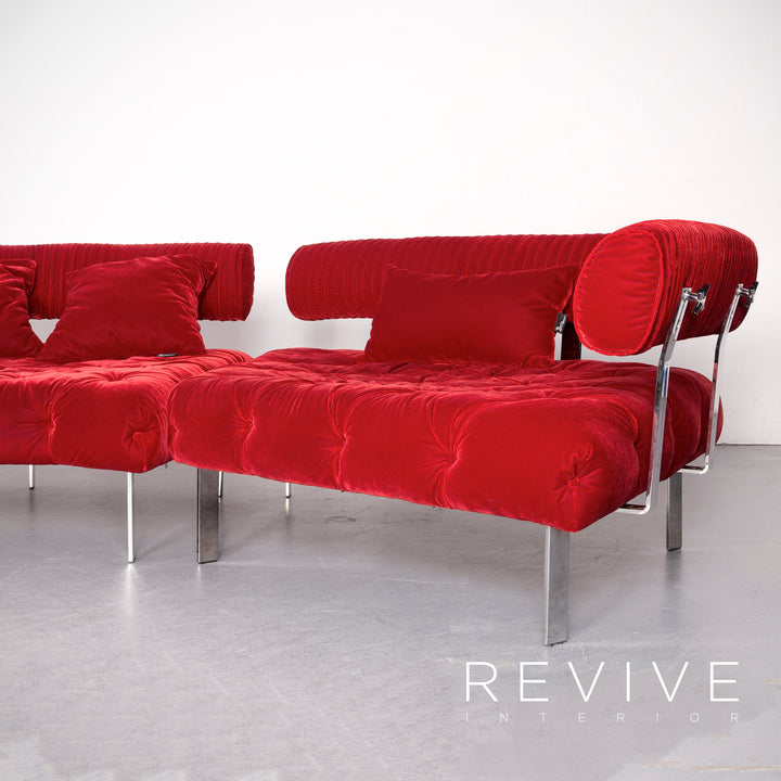 Bretz Highland Designer Stoff Sofa Rot Ecksofa Couch #6651