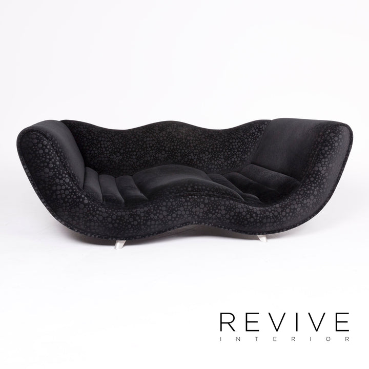 Bretz Laola Designer Stoff Sofa Schwarz Muster Dreisitzer Couch #8500