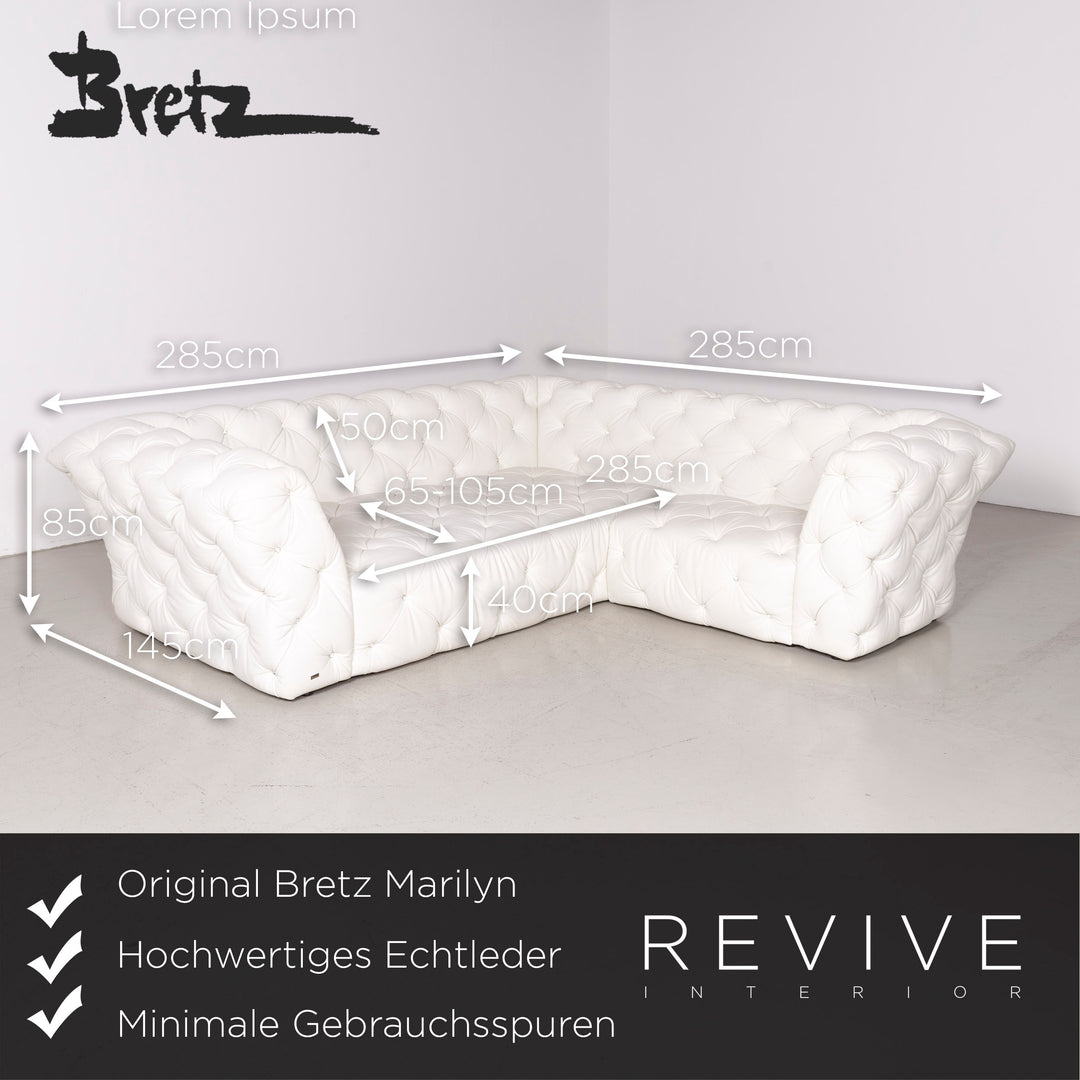 Bretz Marilyn Designer Leder Ecksofa Weiß Echtleder Sofa Couch #7480