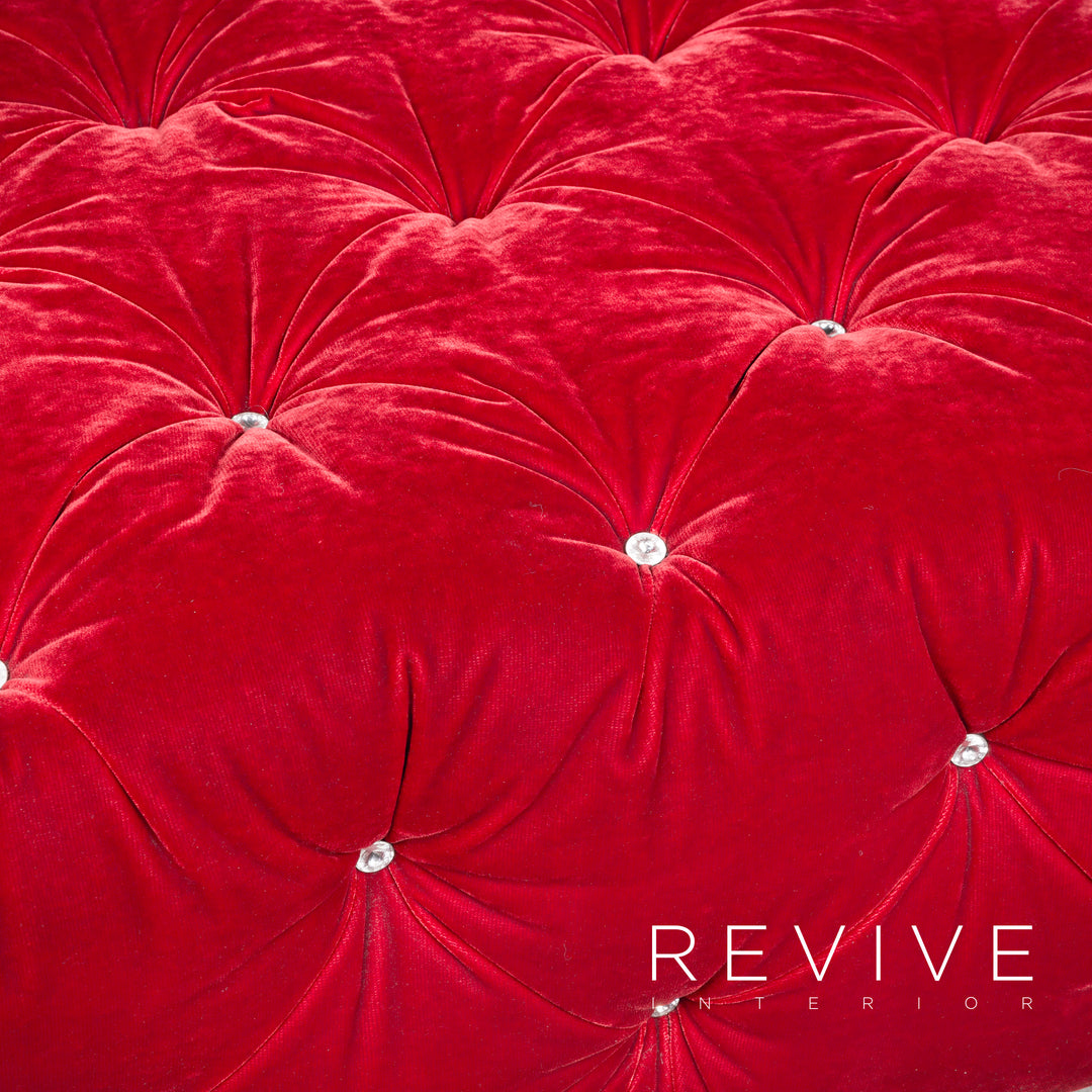 Bretz Marilyn Designer Samt Sofa Rot Viersitzer #8022