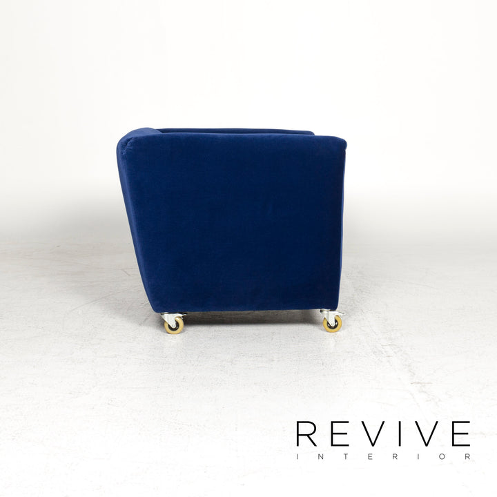 Bretz Monster Fabric Armchair Stool Blue Velvet #8852