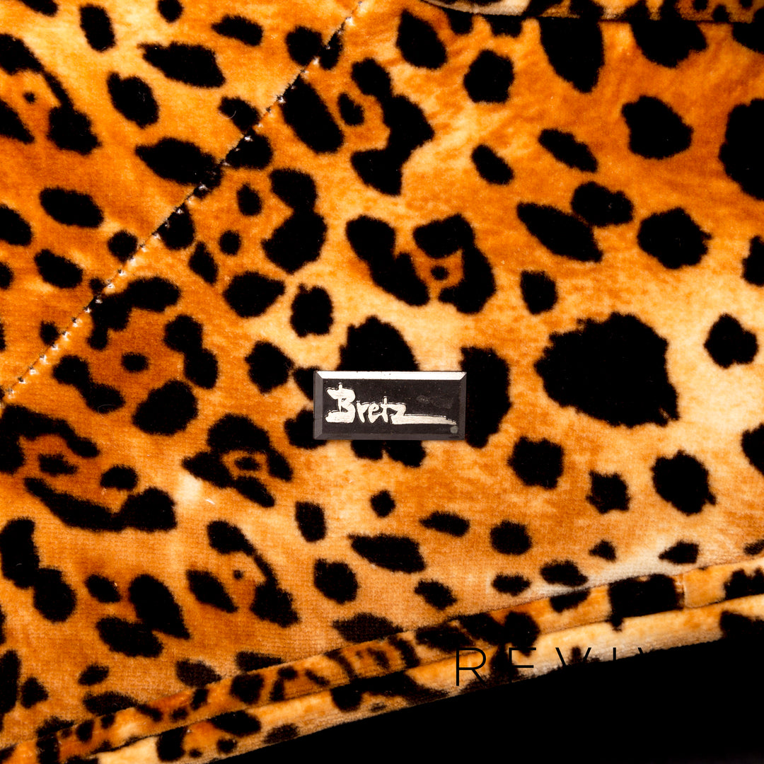 Bretz Monster velvet fabric sofa brown ocher brown patterned leo print leo pattern #11203