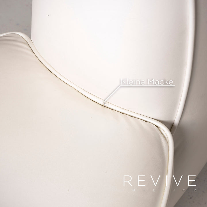 Bretz Rocky Designer Leder Sessel Garnitur Weiß Perlmutt Stuhl #7377
