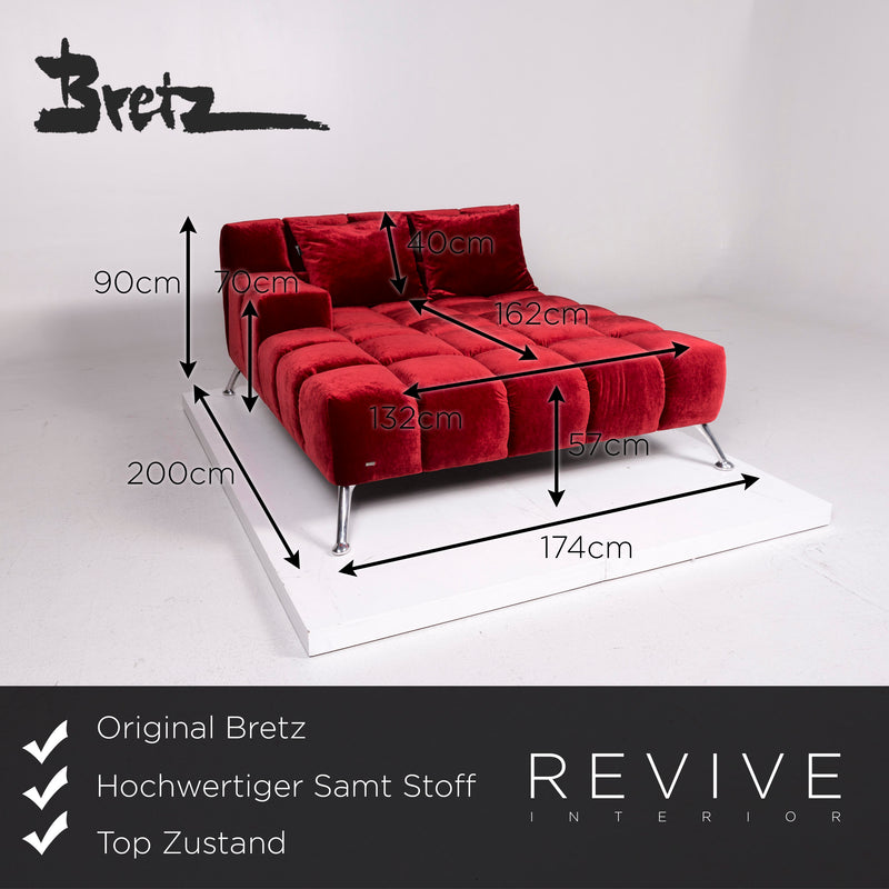 Bretz Ocean 7 Liege in Samt Stoff Rot Velours Velvet 5 Kammern 