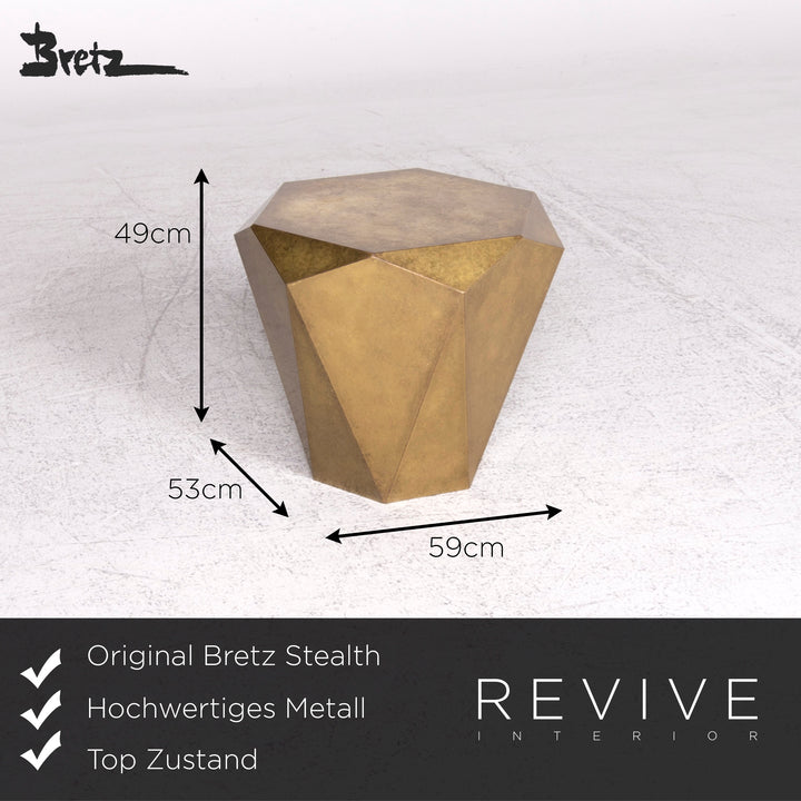 Bretz Stealth Metall Messing Partiniert Couchtisch Gold Diamant #9087