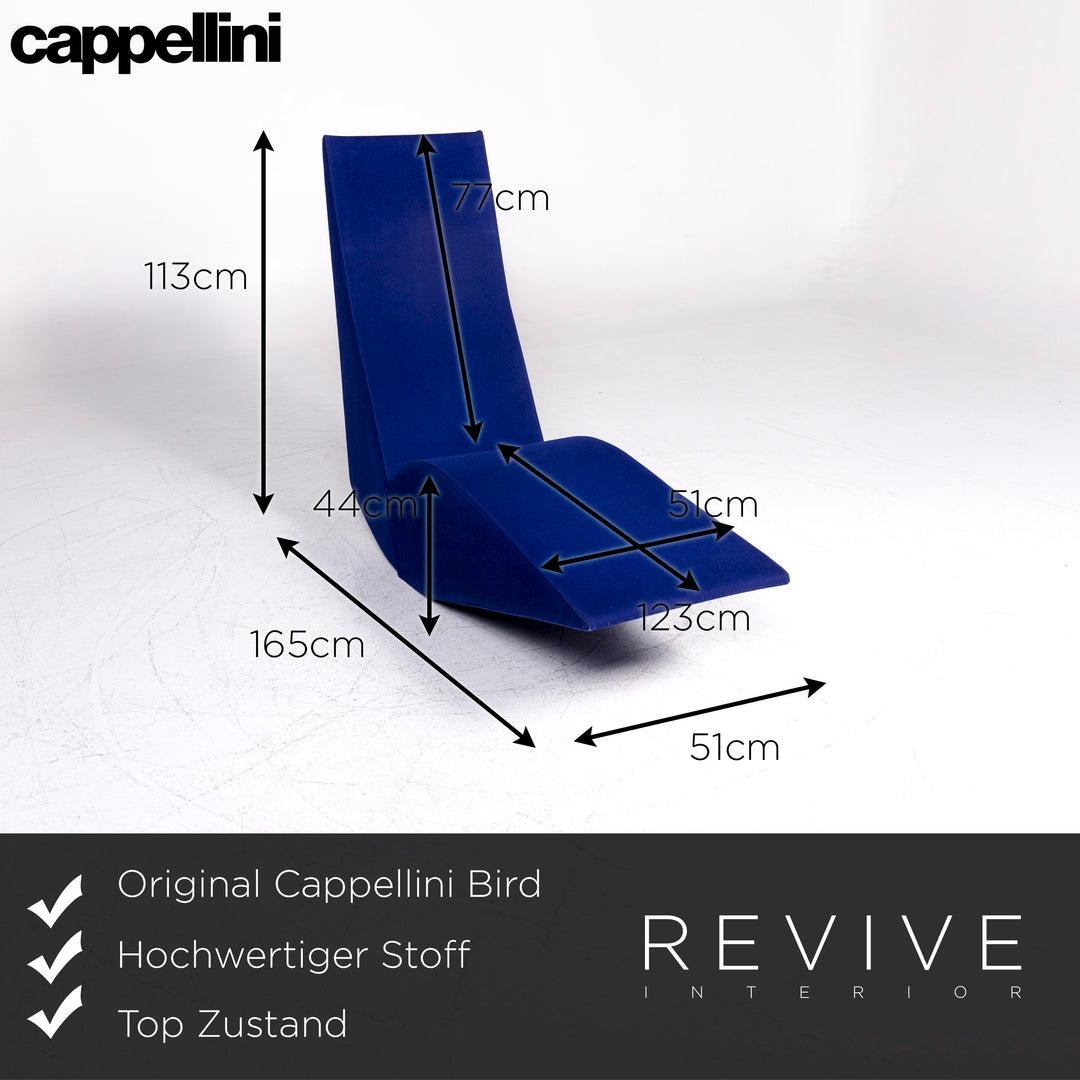 Cappellini Bird Fabric Lounger Blue Tom Dixon Armchair #9080