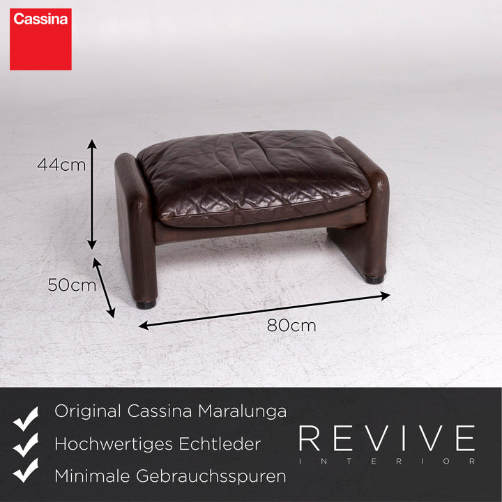 Cassina Maralunga Designer Leder Sofa Garnitur Braun 2x Zweisitzer 1x Sessel 1x Hocker #9363