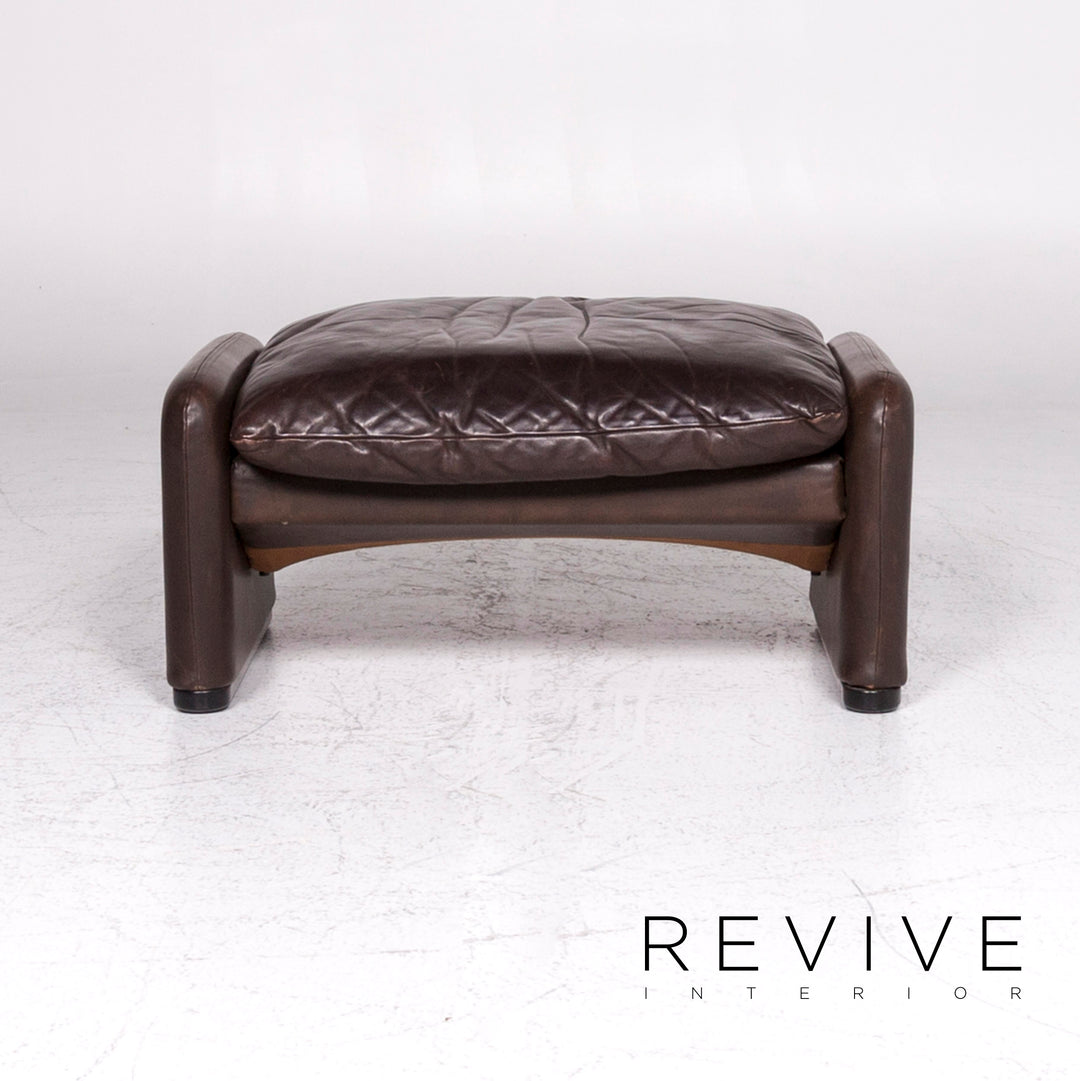 Cassina Maralunga Designer Leder Sofa Garnitur Braun 2x Zweisitzer 1x Sessel 1x Hocker #9363