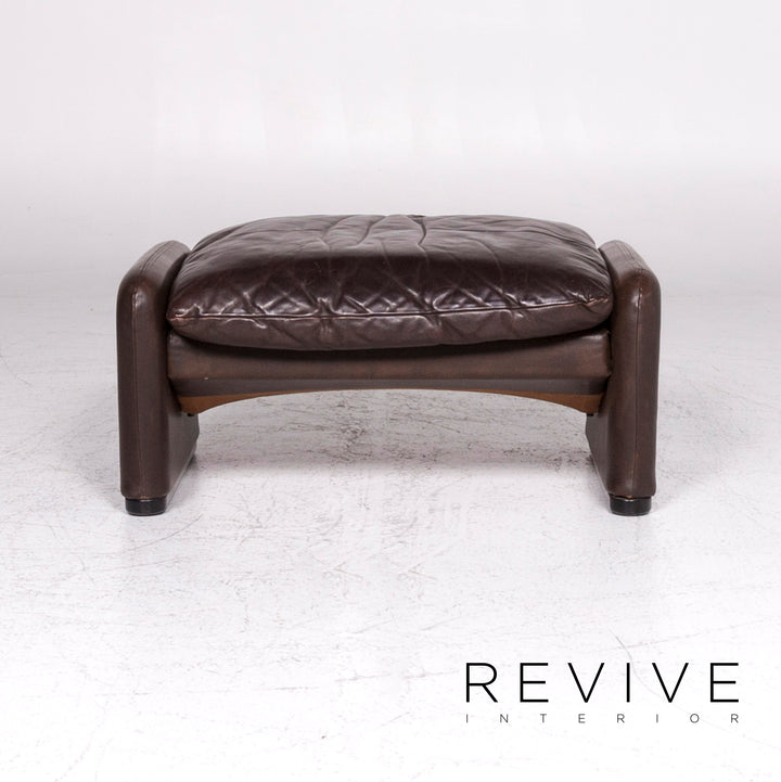 Cassina Maralunga Designer Leder Sofa Garnitur Braun 2x Zweisitzer 1x Sessel 1x Hocker #9363