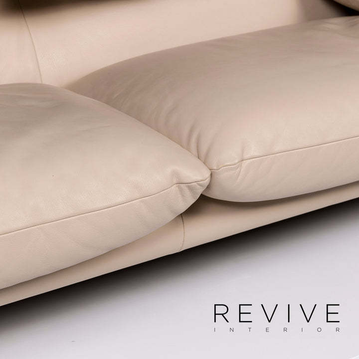 Cassina Maralunga Leder Sofa Beige Zweisitzer Funktion Couch #10111