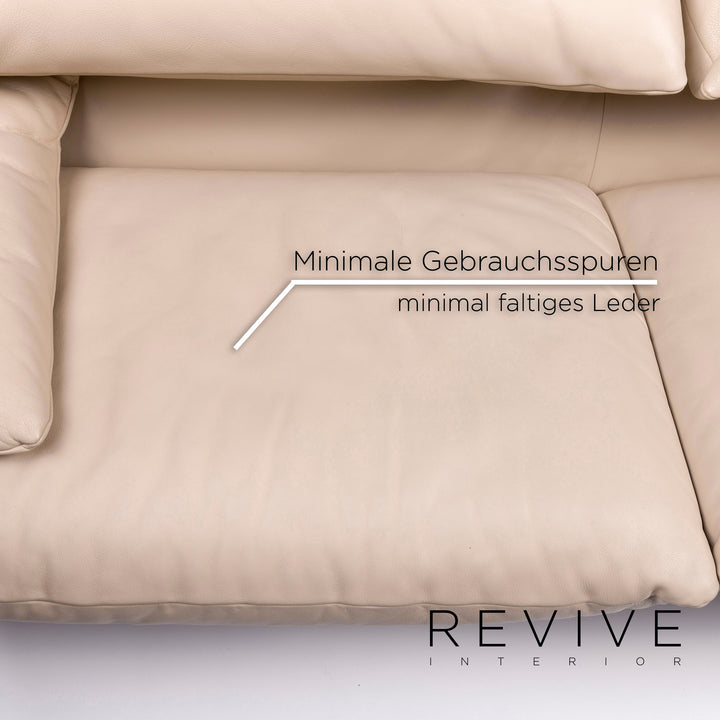 Cassina Maralunga Leder Sofa Beige Zweisitzer Funktion Couch #10111