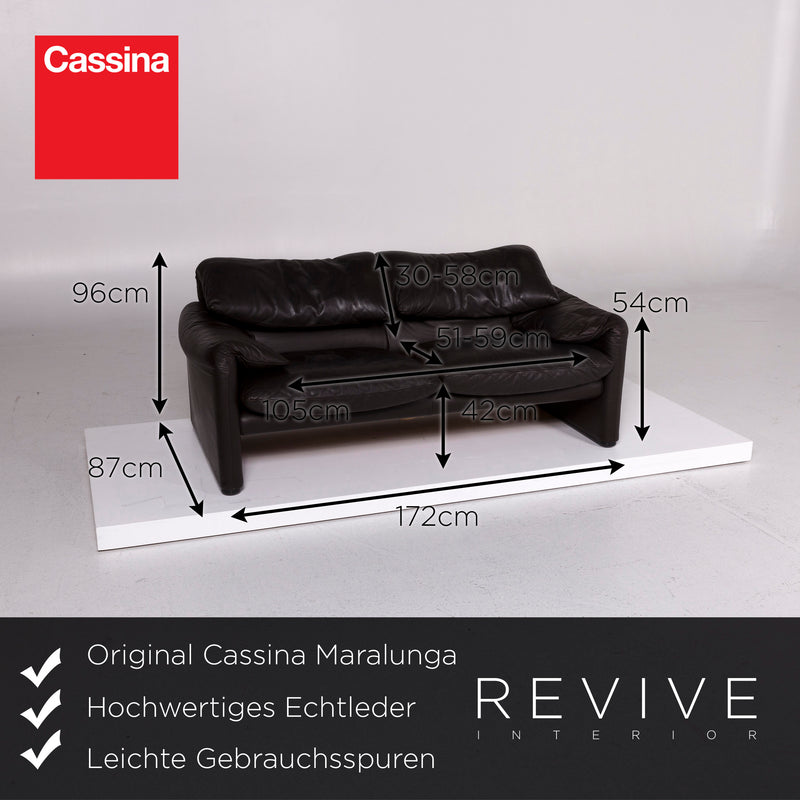 Cassina Maralunga Leder Sofa Braun Dunkelbraun Zweisitzer Funktion Couch 