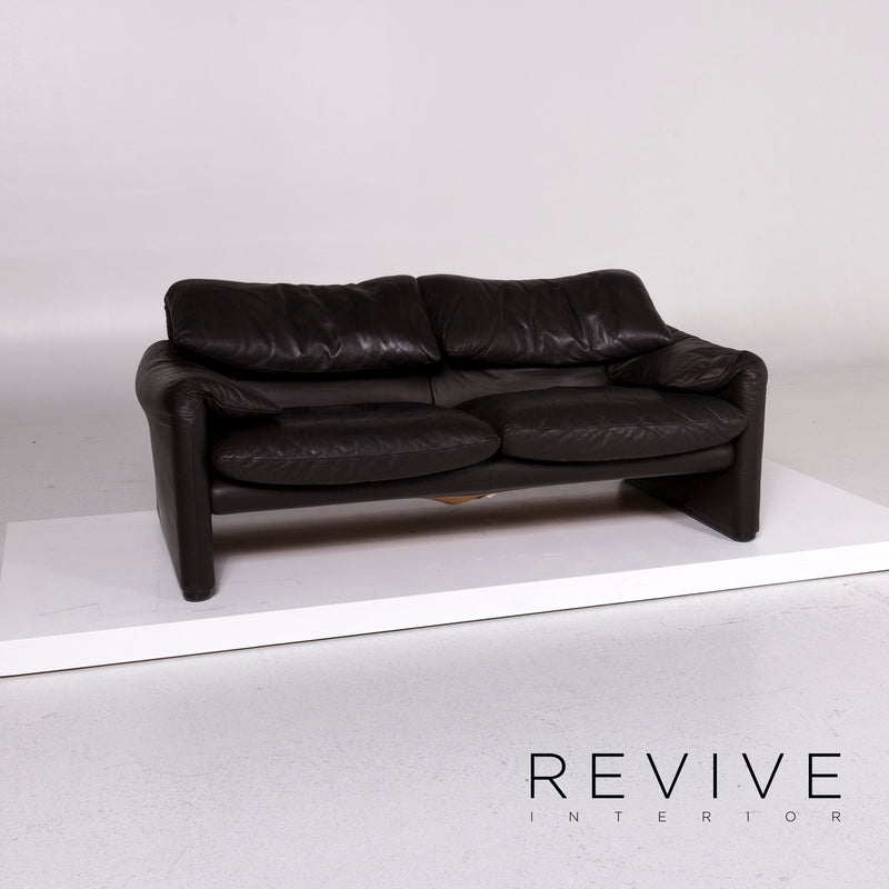 Cassina Maralunga Leder Sofa Braun Dunkelbraun Zweisitzer Funktion Couch 