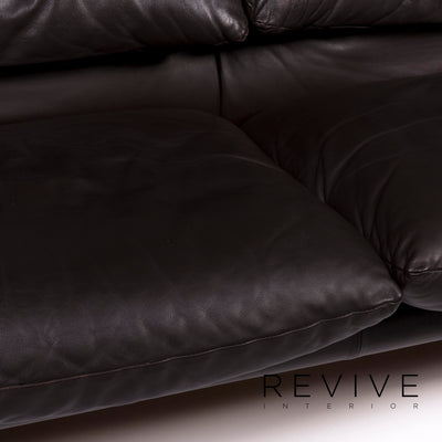 Cassina Maralunga Leder Sofa Braun Dunkelbraun Zweisitzer Funktion Couch #11387