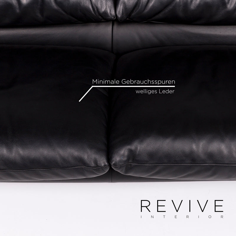 Cassina Maralunga Leder Sofa Schwarz Zweisitzer Funktion Couch 