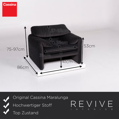 Cassina Maralunga Stoff Sofa Garnitur Grau Dreisitzer Sessel #10815