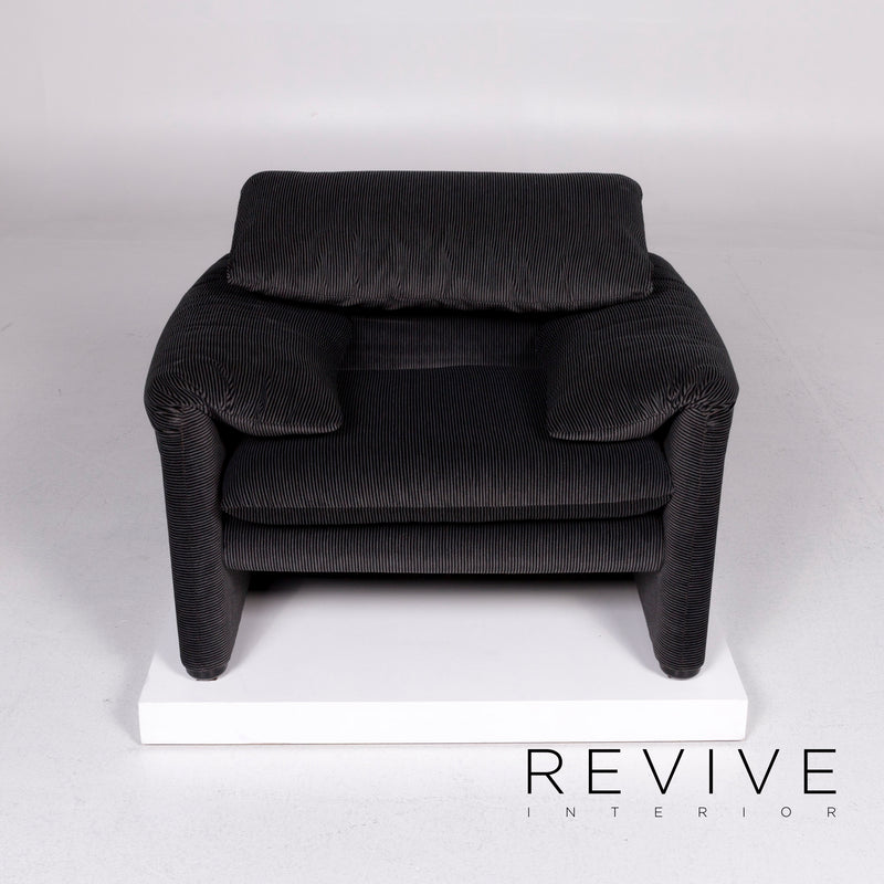 Cassina Maralunga Stoff Sofa Garnitur Grau Dreisitzer Sessel 