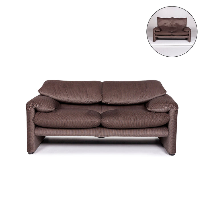 Cassina Maralunga Stoff Sofa Grau Graubeige Zweisitzer Funktion Couch #11385