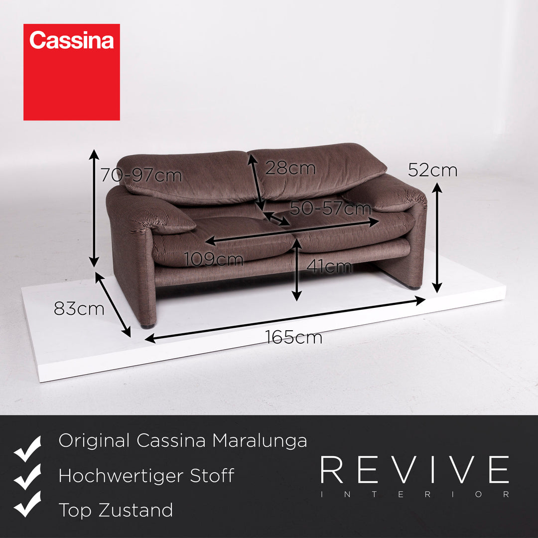 Cassina Maralunga Stoff Sofa Grau Graubeige Zweisitzer Funktion Couch #11385