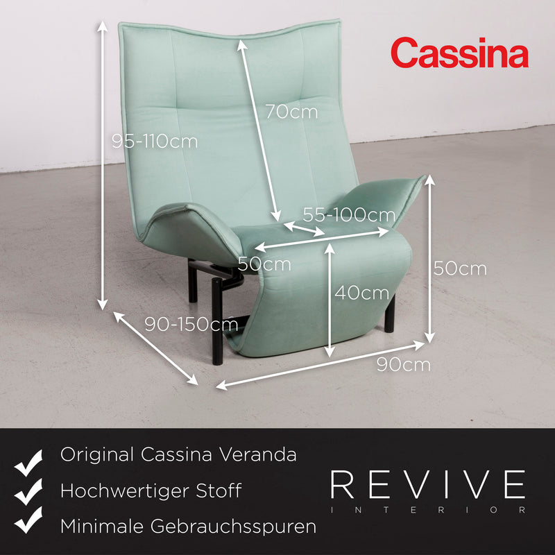 Cassina Veranda Stoff Sessel Garnitur by Vico Magistretti Türkis Stuhl Funktion Liege 