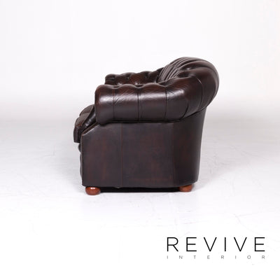 Centurion Chesterfield Leder Sofa Braun Zweisitzer Couch Retro #9122