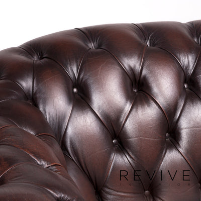 Centurion Chesterfield Leder Sofa Braun Zweisitzer Couch Retro #9122