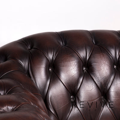 Centurion Chesterfield Leder Sofa Garnitur Braun Zweisitzer Retro #9270