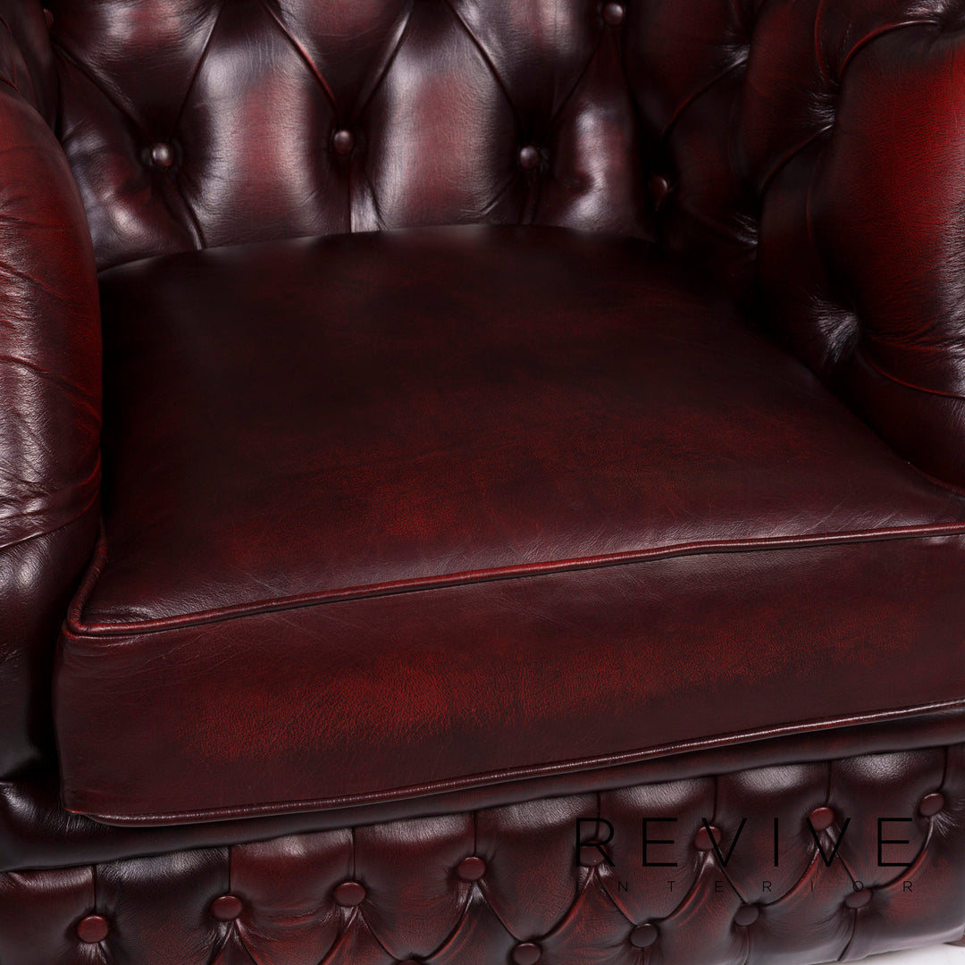 Centurion Leder Sessel Garnitur Rot #11466