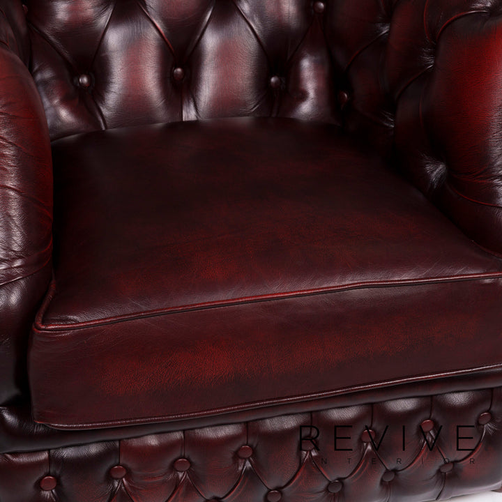 Centurion Leder Sessel Garnitur Rot #11466