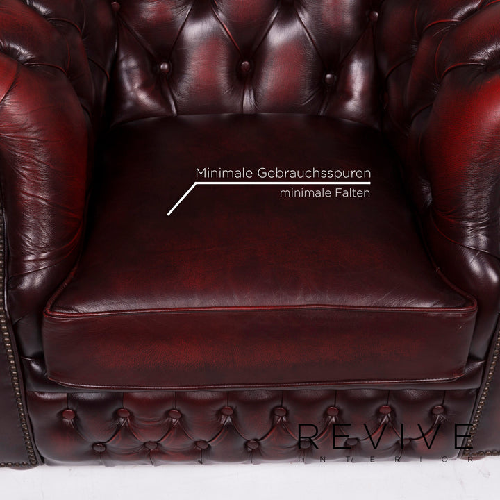 Centurion Leder Sessel Garnitur Rot #11466