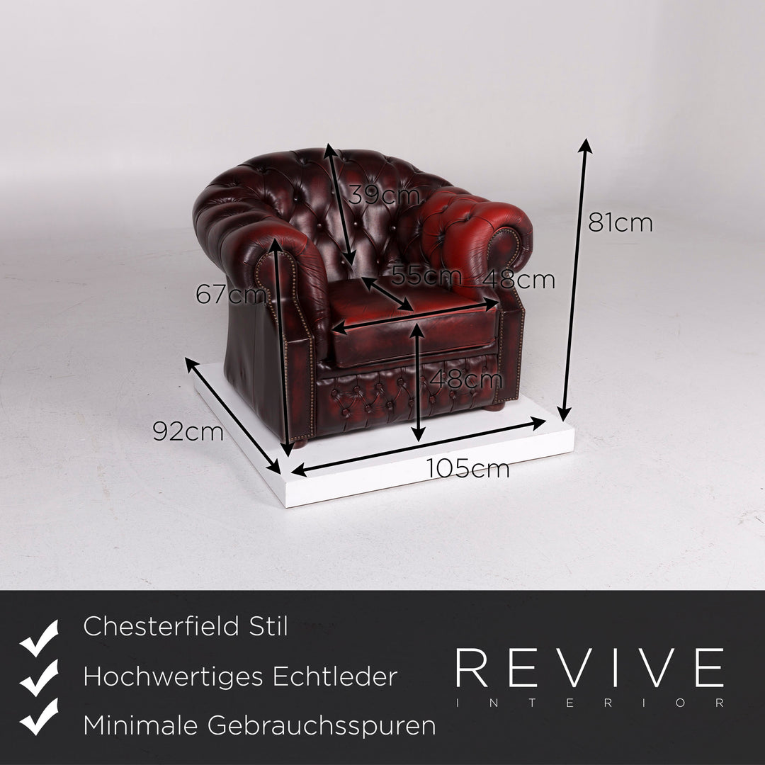 Centurion Leder Sessel Rot #11208