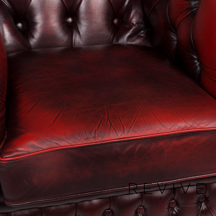 Centurion Leder Sessel Garnitur Rot #11466