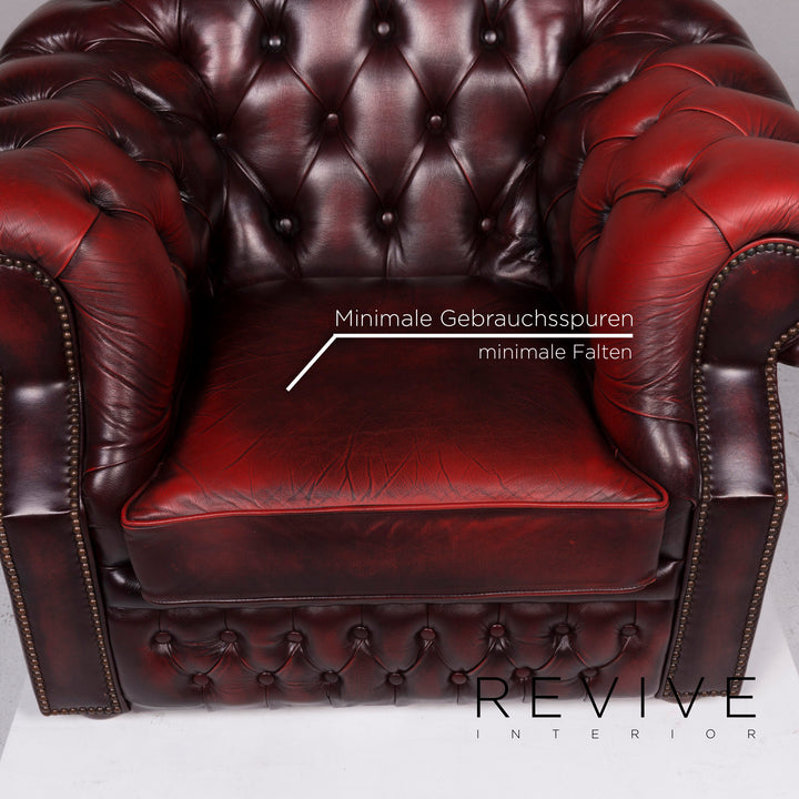 Centurion Leder Sessel Garnitur Rot #11466