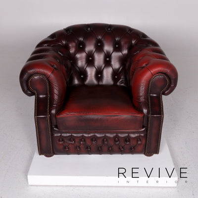 Centurion Leder Sessel Garnitur Rot #11466