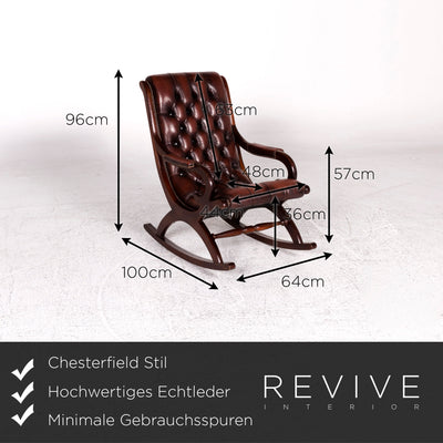 Chesterfield Designer Leder Sessel Garnitur Braun 1x Sessel 1x Hocker #9972