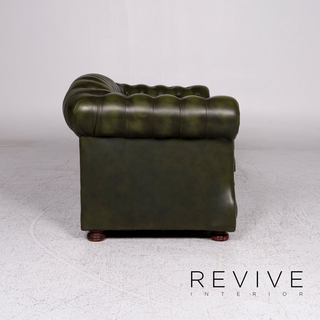 Chesterfield Leder Sofa Grün Zweisitzer Retro Couch #9621