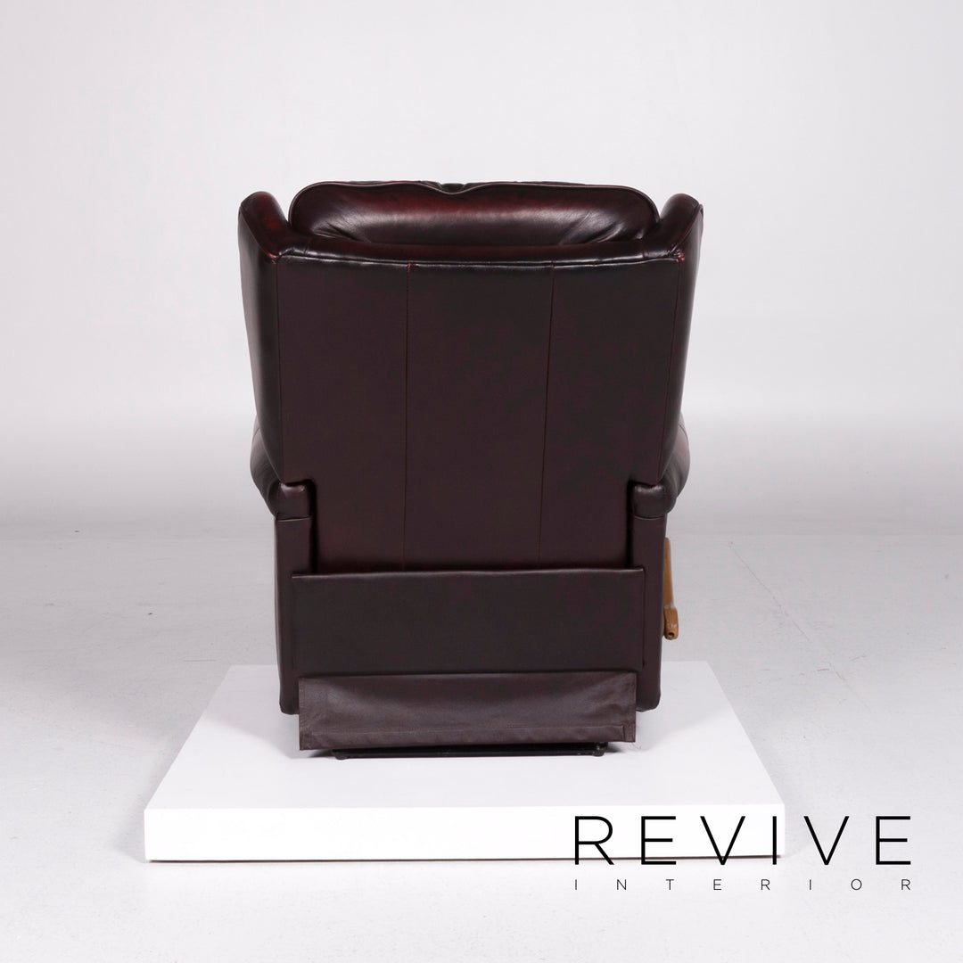 Fauteuil Chesterfield en cuir rouge avec fonction relaxation #10729