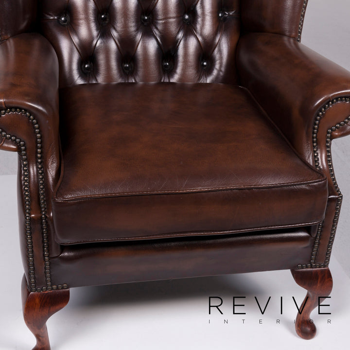 Chesterfield Leather Armchair Brown #10829